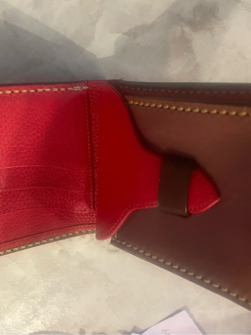 Men's Tooled Leather Wallet with Snap Closure - Brown